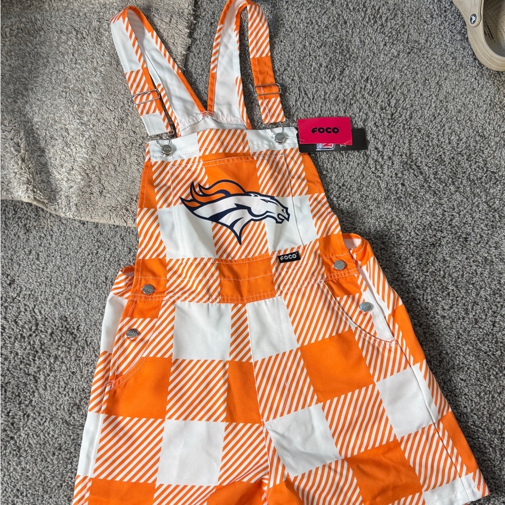 NFL Orange and White Checkered Kids Overalls
